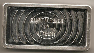 Reverse photo of academy mint silver bar